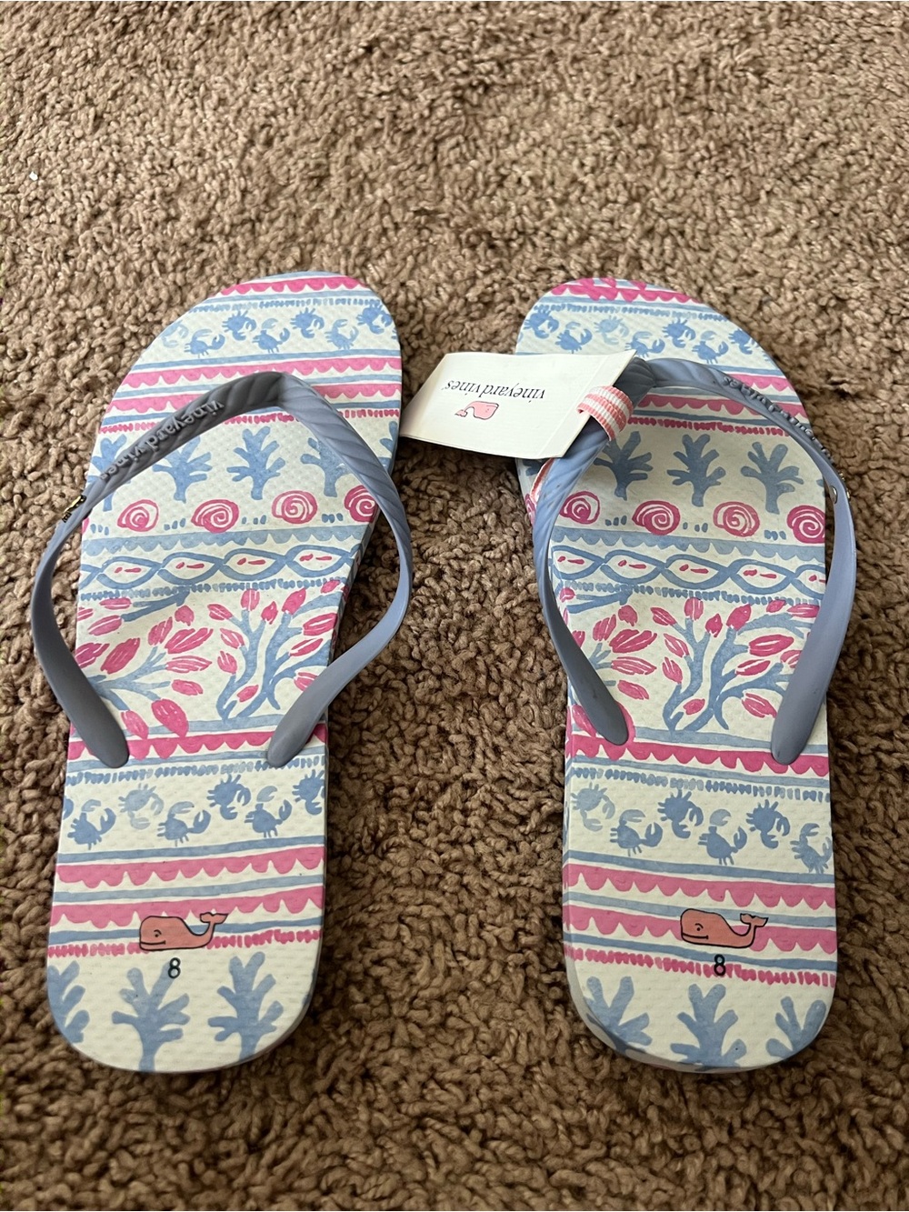 Vineyard Vines Women’s Pink & Light Blue Patterned Sandals